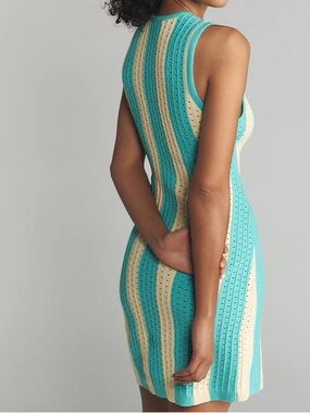 Daily Practice Medium Dress Striped Knit Mini Yellow Pattern Anthropologie NWT